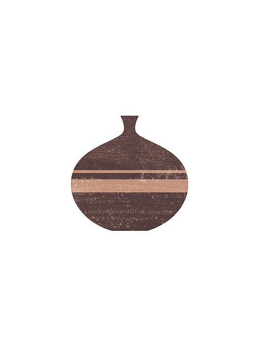 Minimal Abstract Greek Vase 7 - Aryballos - Terracotta Series - Modern, Contemporary Print - Taupe Mixed Media