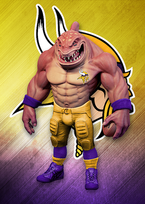 Minnesota Vikings Logo Art by William Ng