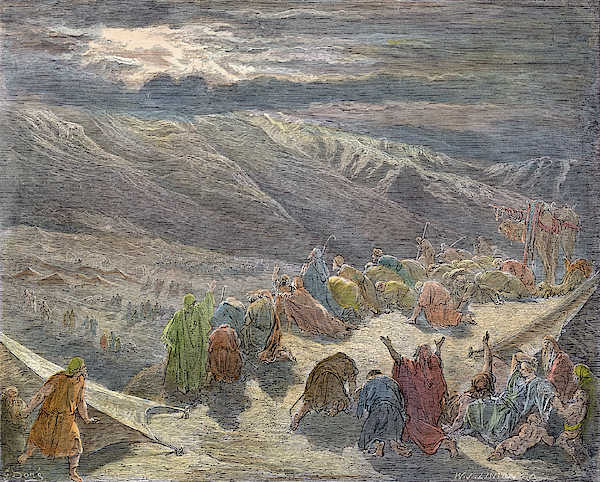 Moses On Mount Sinai Greeting Card by Gustave Dore