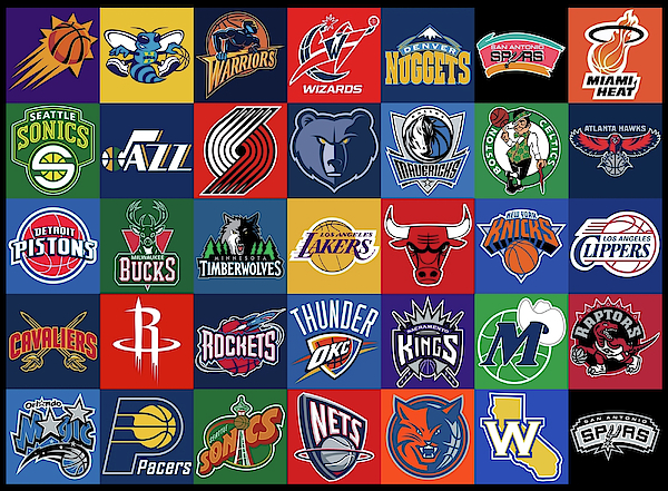 National Basketball Association Background Logo Teams Jigsaw Puzzle by  Movie Poster Prints - Pixels