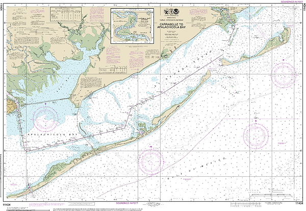 Nautical Chart-11404 Intracoastal Waterway Carrabelle-apalachicola Bay ...