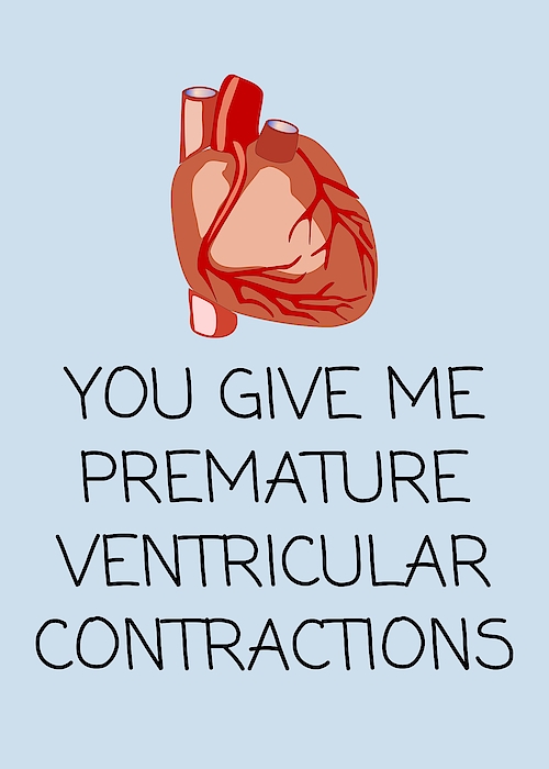Nerd Valentine Card - Funny Medical Love Card - Doctor Valentine's Day Card  - Premature Ventricular Greeting Card by Joey Lott