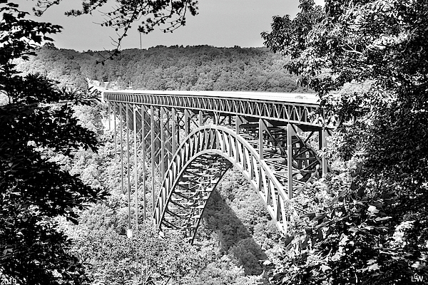 Lisa Wooten - New River Gorge And Bridge Black And White