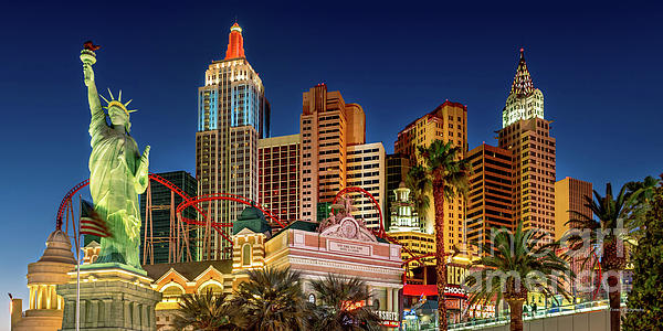 New York New York Casino at Dusk With Welcome to Las Vegas Sign GK  Photograph by Aloha Art - Fine Art America