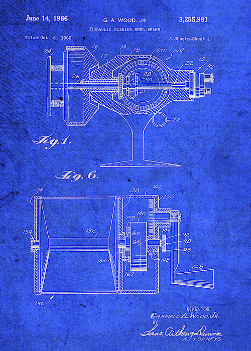 Old Fishing Reel Brake Vintage Patent Blueprint iPhone Case by