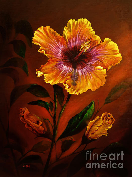 Zina Stromberg - Orange painted hibiscus