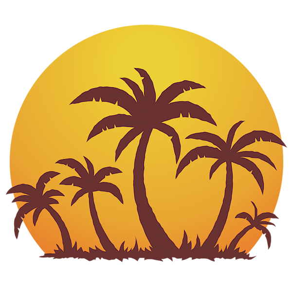 Palm Trees and Sun Ornament by John Schwegel - Pixels Merch