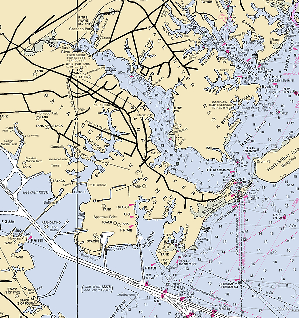 Patapsco River Neck-maryland Nautical Chart Greeting Card by Sea Koast