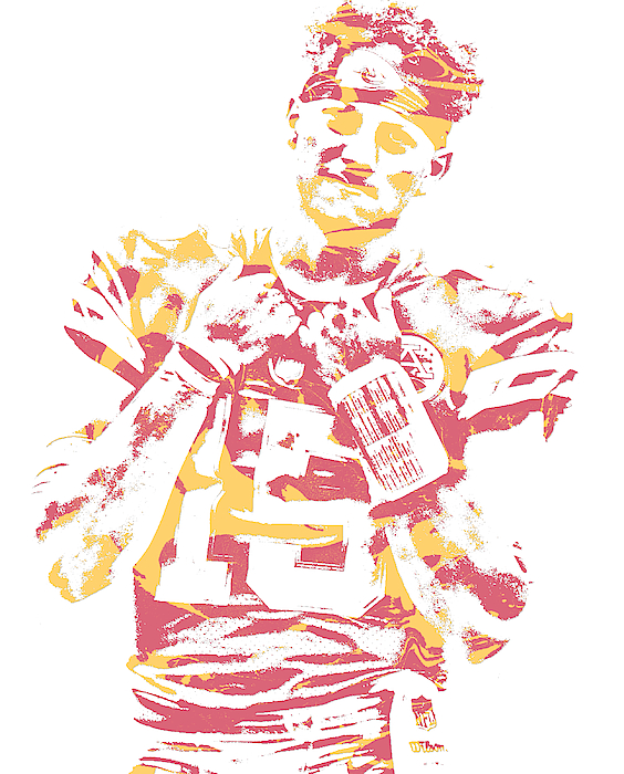 Patrick Mahomes KANSAS CITY CHIEFS WATER COLOR PIXEL ART 10 Tapestry by Joe  Hamilton - Fine Art America