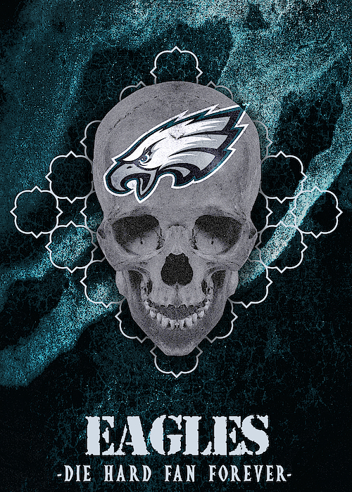 Philadelphia Eagles Die Hard Skull Art Women's T-Shirt by William Ng -  Pixels