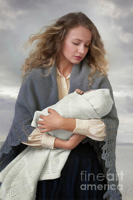 Poor Victorian Woman Holding A Baby Fleece Blanket by Lee Avison - Pixels