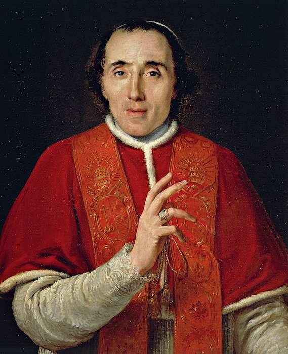Pope Pius 1805, Oil on canvas, x 61,5 cm. Greeting by Teodoro Matteini -1754-1831-