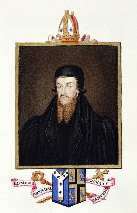 Portrait Of Edmund Grindal Greeting Card by Sarah Countess Of Essex