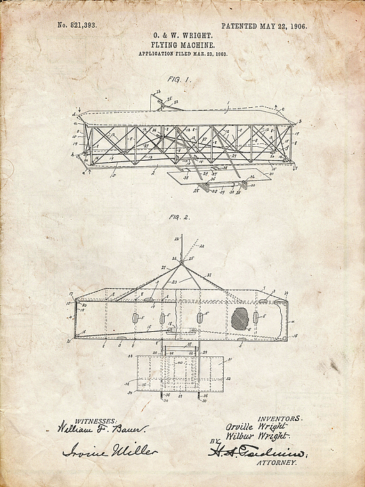 Pp983-blueprint Paper Airplane Patent Poster Greeting Card by Cole Borders