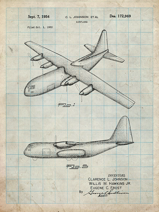 Pp983-blueprint Paper Airplane Patent Poster Greeting Card by Cole Borders