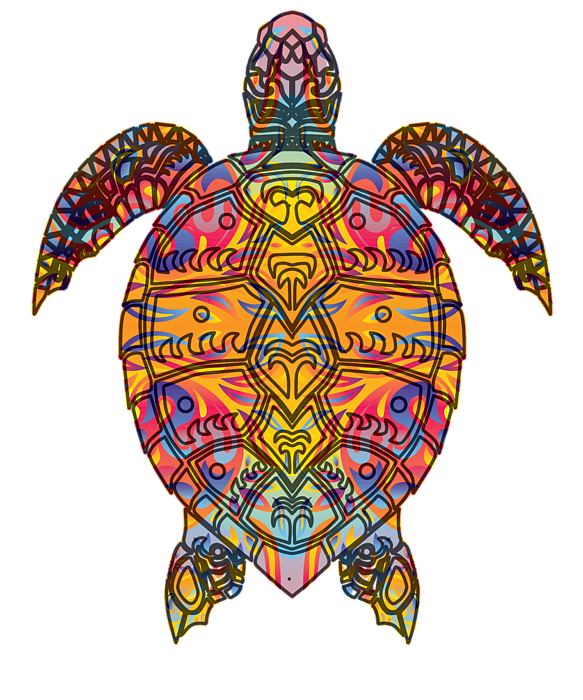 Psychedelic Hippie Sea Turtle design Gift Tribal Turtle graphic Adult ...