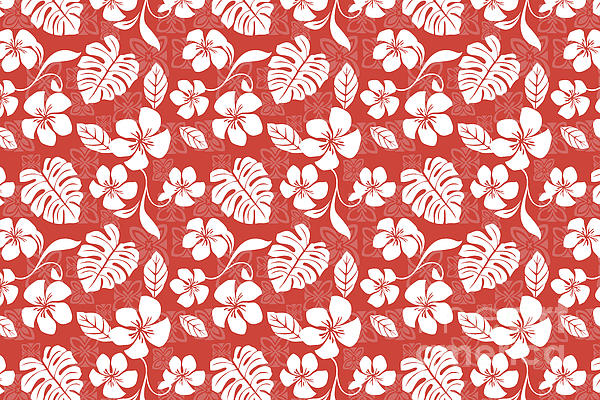 Philadelphia Phillies Red Hibiscus Green Leaf Pattern Tropical