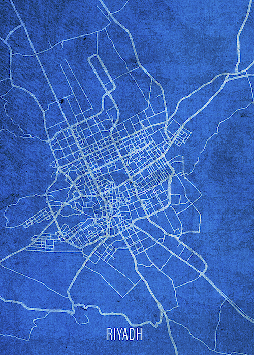 Riyadh Saudi Arabia City Street Map Blueprints Greeting Card For Sale 