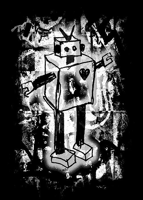 Robot Graffiti Graphic Digital Art