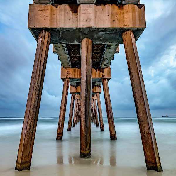 Panama City Beach, Florida Pier, Russell Fields Pier, Black and White, Monochrome Architecture, Ocean Art, Beach popular Decor, Pier Park