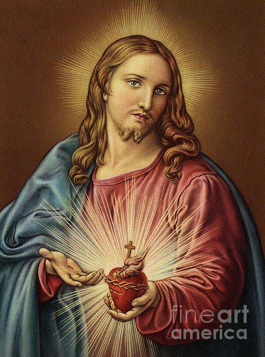 Sacred Heart of Jesus by Batoni Beach Sheet for Sale by Pompeo Girolamo ...