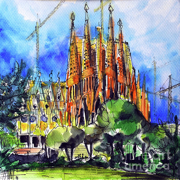 Sagrada Familia in Small Painting Wall Art Decor Painting Sagrada ...