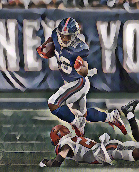 Saquon Barkley New York Giants Abstract Art 1 Poster by Joe Hamilton - Fine  Art America