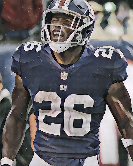 Download Saquon Barkley White Canvas Art Wallpaper