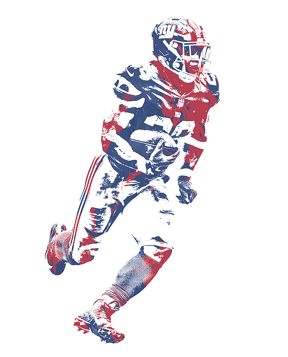 Saquon Barkley NEW YORK GIANTS PIXEL ART 2 Greeting Card by Joe Hamilton