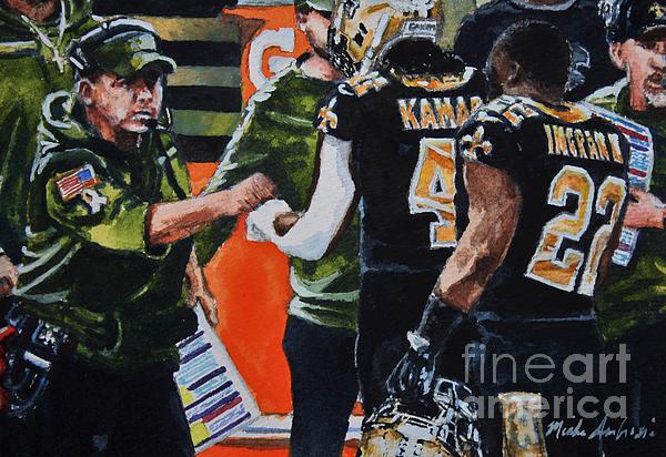 Sean Payton Fist Bump with Alvin Kamara and Mark Ingram II Zip Pouch by  Misha Ambrosia - Pixels