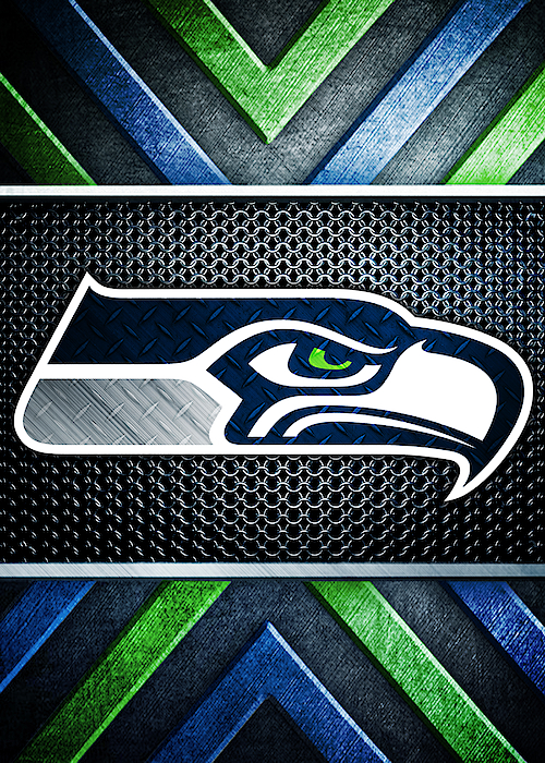 Seattle Seahawks Logo Art Greeting Card by William Ng