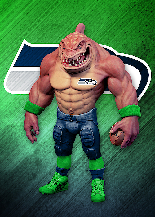 Seattle Seahawks Logo Art Greeting Card by William Ng