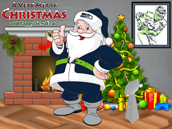 Christmas Gift Seattle Seahawks Ho Ho Ho Christmas Funny Santa