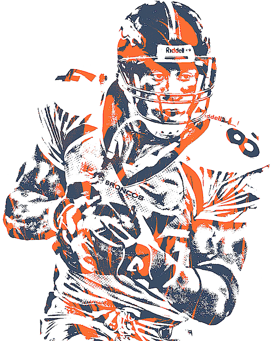 Denver Broncos Team Vintage Art Women's T-Shirt by Joe Hamilton - Pixels