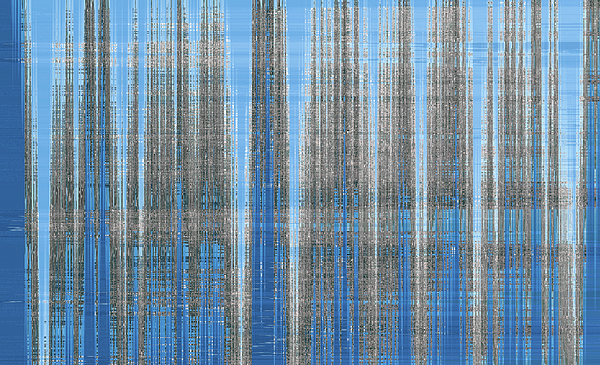 Patti Deters - Silver Blue Plaid Abstract #4