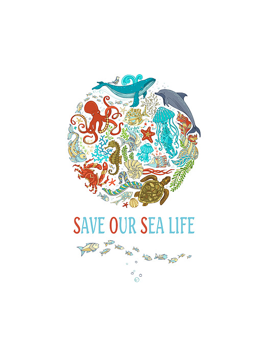 Save Our Sea Life Mixed Media