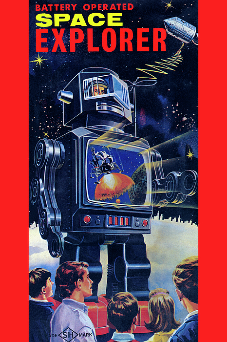 Battery Operated Piston Robot Coffee Mug by Vintage Toy Posters - Pixels