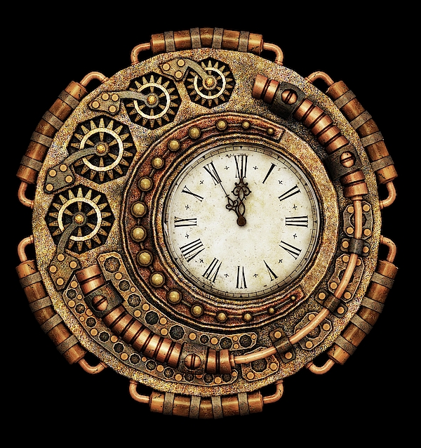 Steampunk Clock Gears #1 Jigsaw Puzzle by Mountain Dreams - Pixels