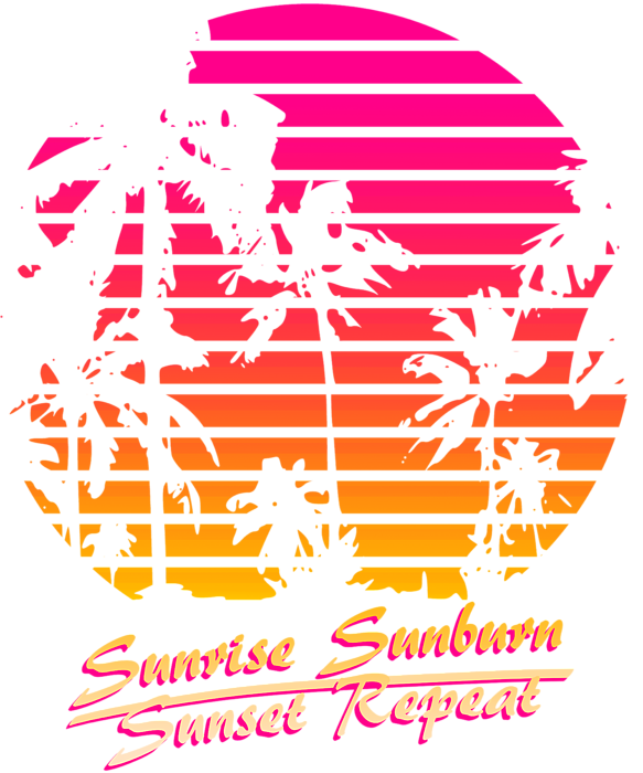 Sunrise Sunburn Sunset Repeat Shirt Summer Vacation Groovy Graphic