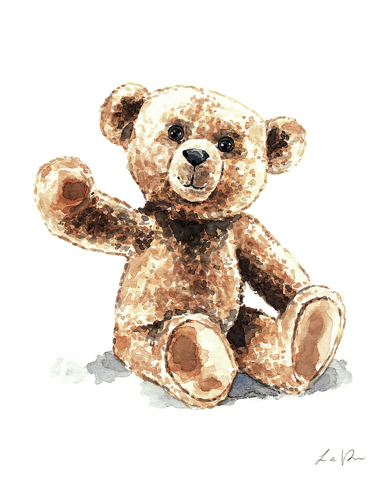 Teddy Bear no. 2 Zip Pouch by Laura Row - Fine Art America