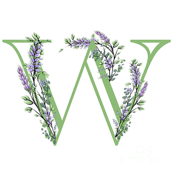 The Letter W Purple Lavender And Green Eucalyptus Iphone 12 Pro Max Case For Sale By H Cooper