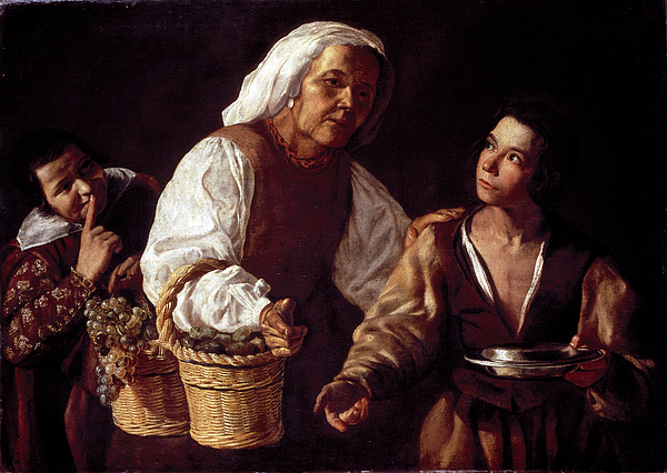 The Two Boys And The Old Fruit Woman Or The Old Fruit Seller Greeting ...