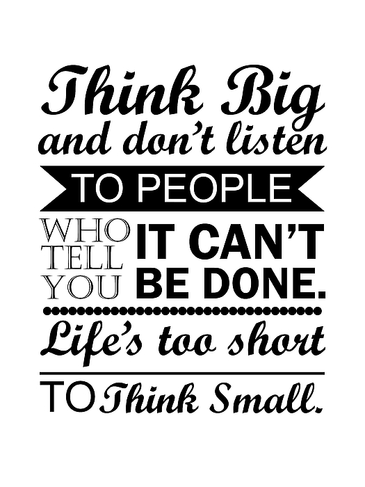 Think Big - Motivational Quotes - Minimalist Poster - Black and White  Fleece Blanket by Siva Ganesh - Pixels