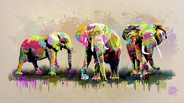 Three Elephants Painting