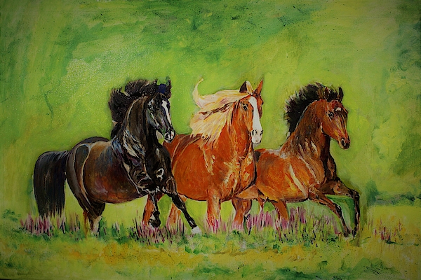 Khalid Saeed - Three horses