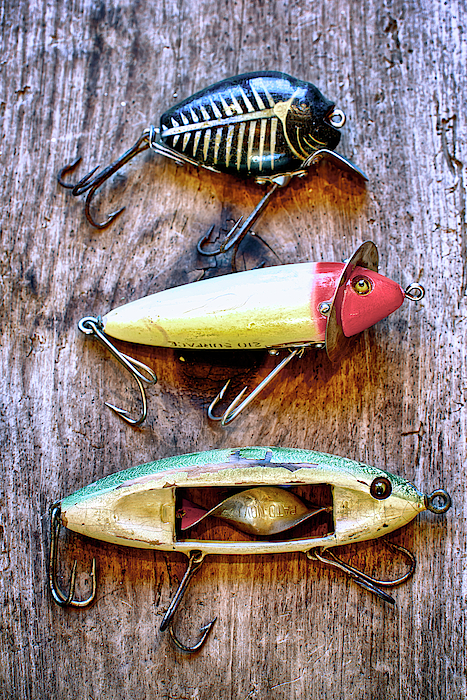Three Vintage Fishing Tackle Tote Bag by Craig Voth - Pixels
