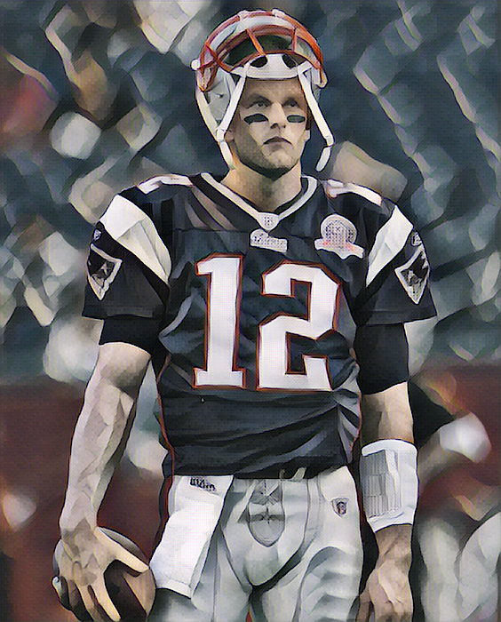 Tom Brady Art 5 T-Shirt by Joe Hamilton - Fine Art America