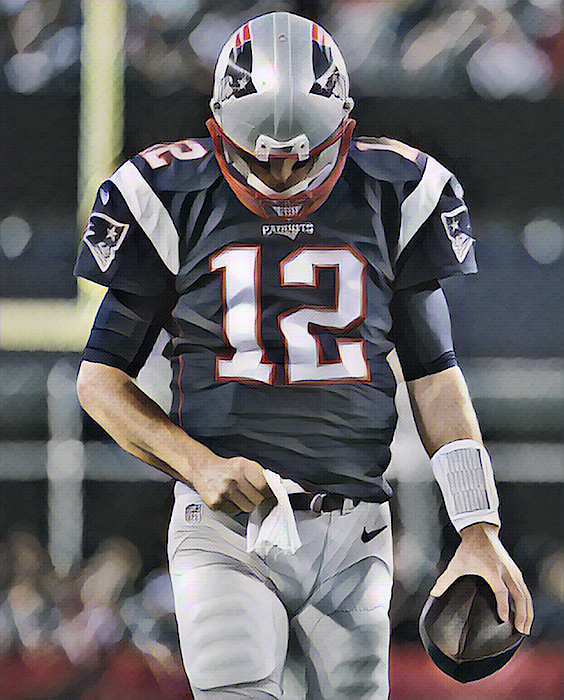 Tom Brady New England Patriots Trading Card Poster 500 Long Sleeve T-Shirt  by Joe Hamilton - Pixels Merch