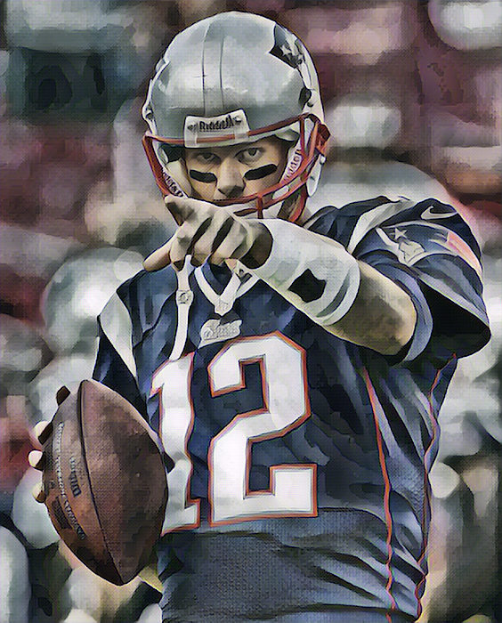 Tom Brady Art 1 T-Shirt by Joe Hamilton - Fine Art America