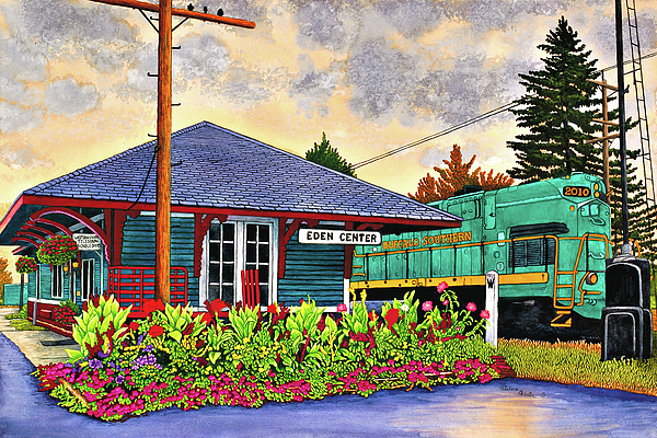 Train Station - Eden Central Greeting Card by Thelma Winter